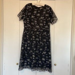 Jessakae Black Floral Stitched Midi Dress